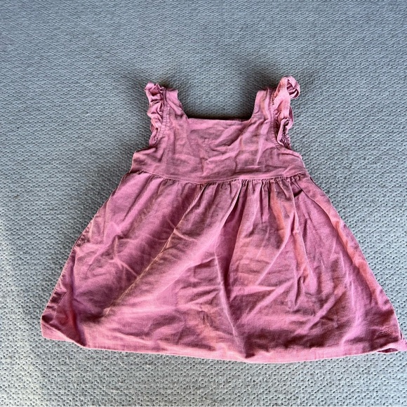 Sammy + Nat Girls Pink Corduroy Ruffle Dress 6-12 Months 100% Cotton EUC - Picture 1 of 6
